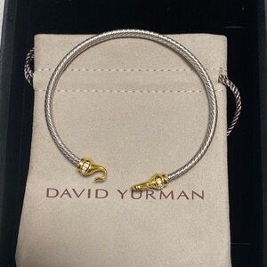 David Yurman Silver and Gold Cable Bracelet